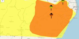 Inmet emite alerta amarelo de chuvas intensas para Ipirá e mais 250 municípios da Bahia