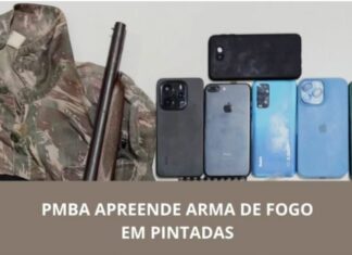 PMBA apreende arma e drogas em Pintadas