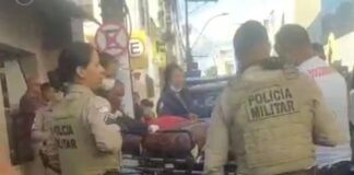 Homem surta e tenta tomar arma de segurança da Caixa; dois foram baleados