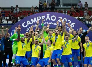 Brasil bate Argentina e conquista 12º título na Copa América de Futsal