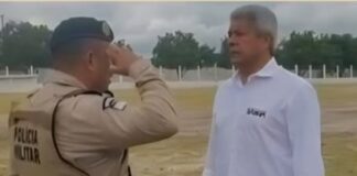 Comandante da 98ª CIPM de Ipirá, recepciona Governador do Estado em Serra Preta