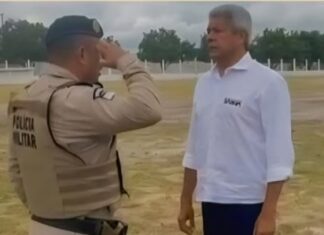 Comandante da 98ª CIPM de Ipirá, recepciona Governador do Estado em Serra Preta