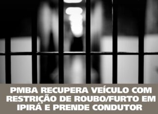 PMBA recupera motocicleta com restrição de roubo/furto em Ipirá e prende condutor em flagrante