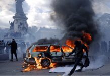 Manifestantes provocam incêndios e danificam edifícios em cidades francesas