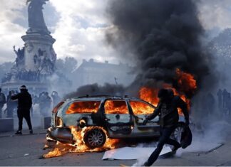 Manifestantes provocam incêndios e danificam edifícios em cidades francesas